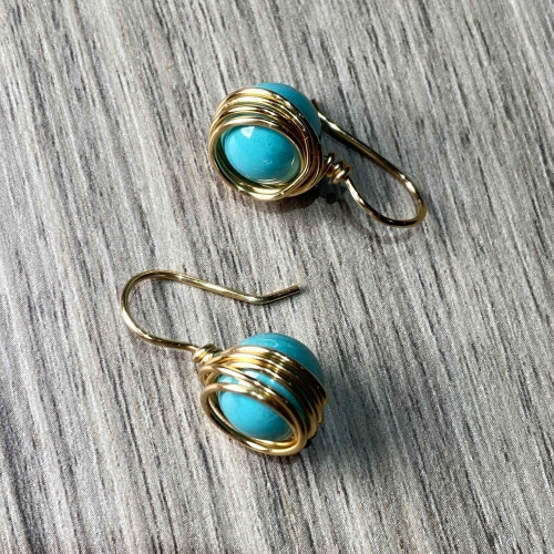 Aretes de Cristal azul aqua