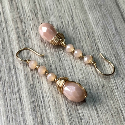 Aretes cristal Rosa palo
